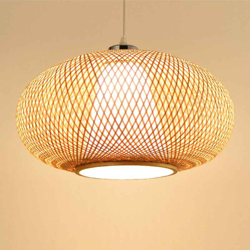 Bamboo Bird Cage Pendant Lamp – Oriental Style Ceiling Light for Restaurant & Home