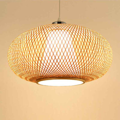 Bamboo Bird Cage Pendant Lamp – Oriental Style Ceiling Light for Restaurant & Home