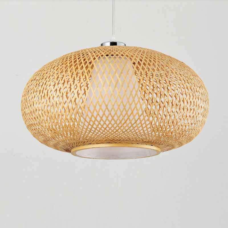 Bamboo Bird Cage Pendant Lamp – Oriental Style Ceiling Light for Restaurant & Home