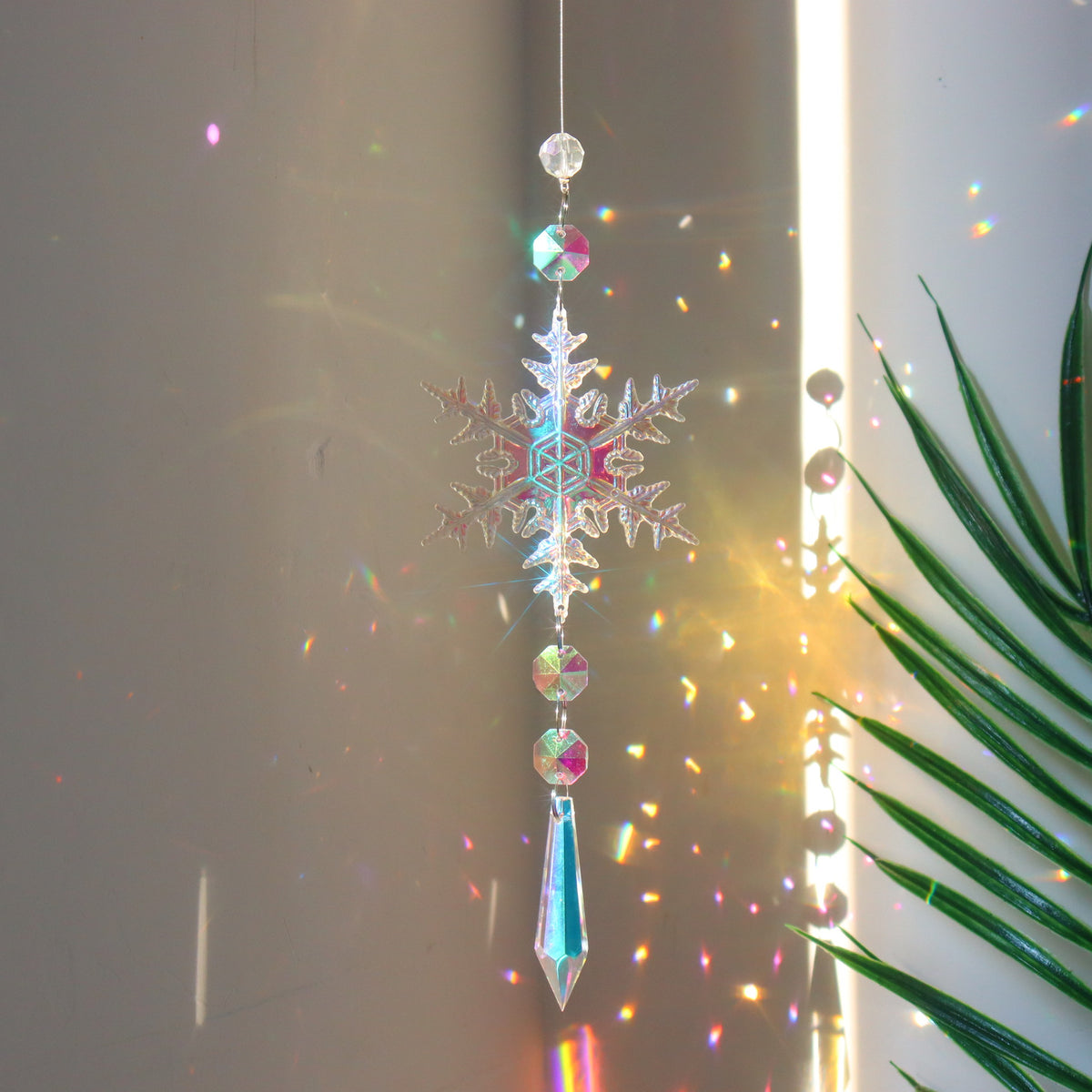 Christmas Snowflake Dreamcatcher - Crystal Acrylic Hanging Ornament