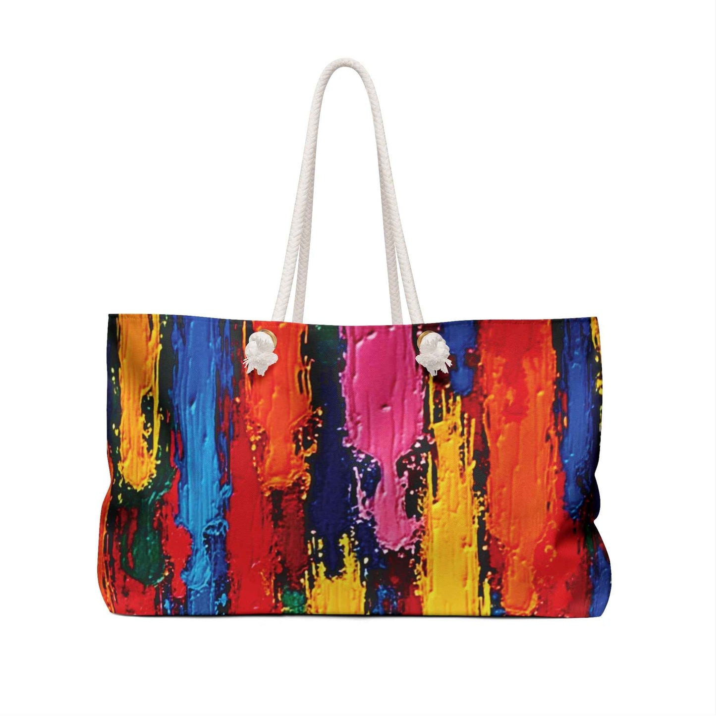 Abstract Colorful Paint Strokes Weekender Bag | Bright Travel Tote