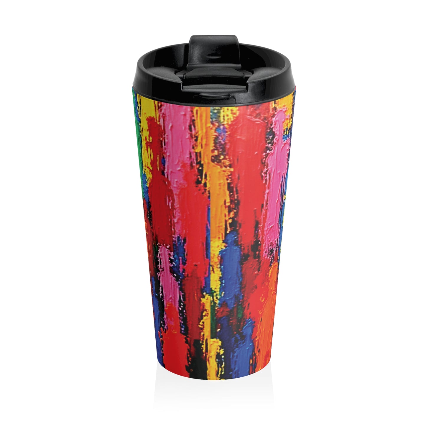 Colorful Abstract Paint Stroke Stainless Steel Travel Mug - AURABAGS SHOP