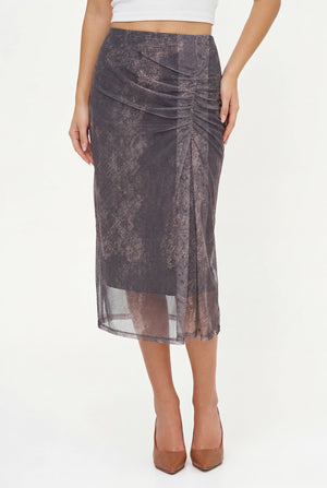 Women's Printed Mesh-Knit Pull-On Skirt