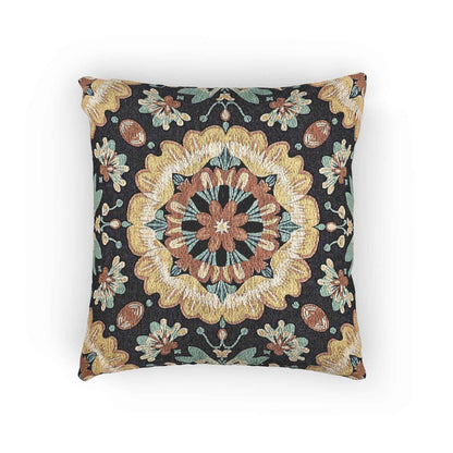 Boho Mandala Woven Pillow | Kilim Mosaic Cushion Cover