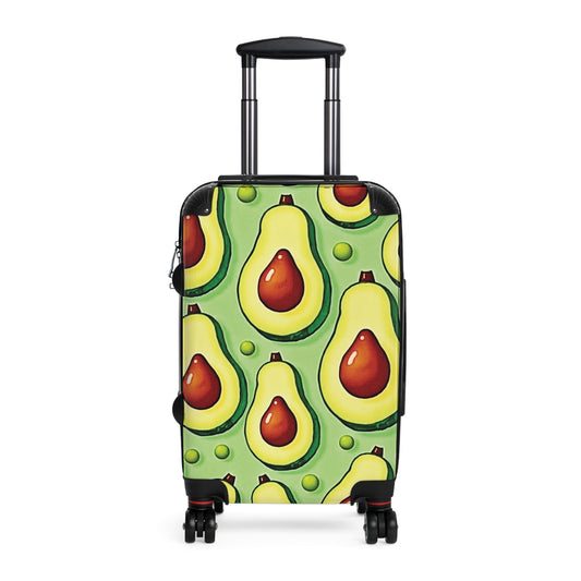 Avocado Pattern Suitcase – Colorful Fruit Print Carry-On Luggage