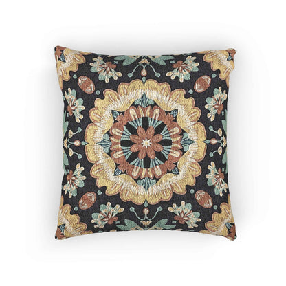 Boho Mandala Woven Pillow | Kilim Mosaic Cushion Cover