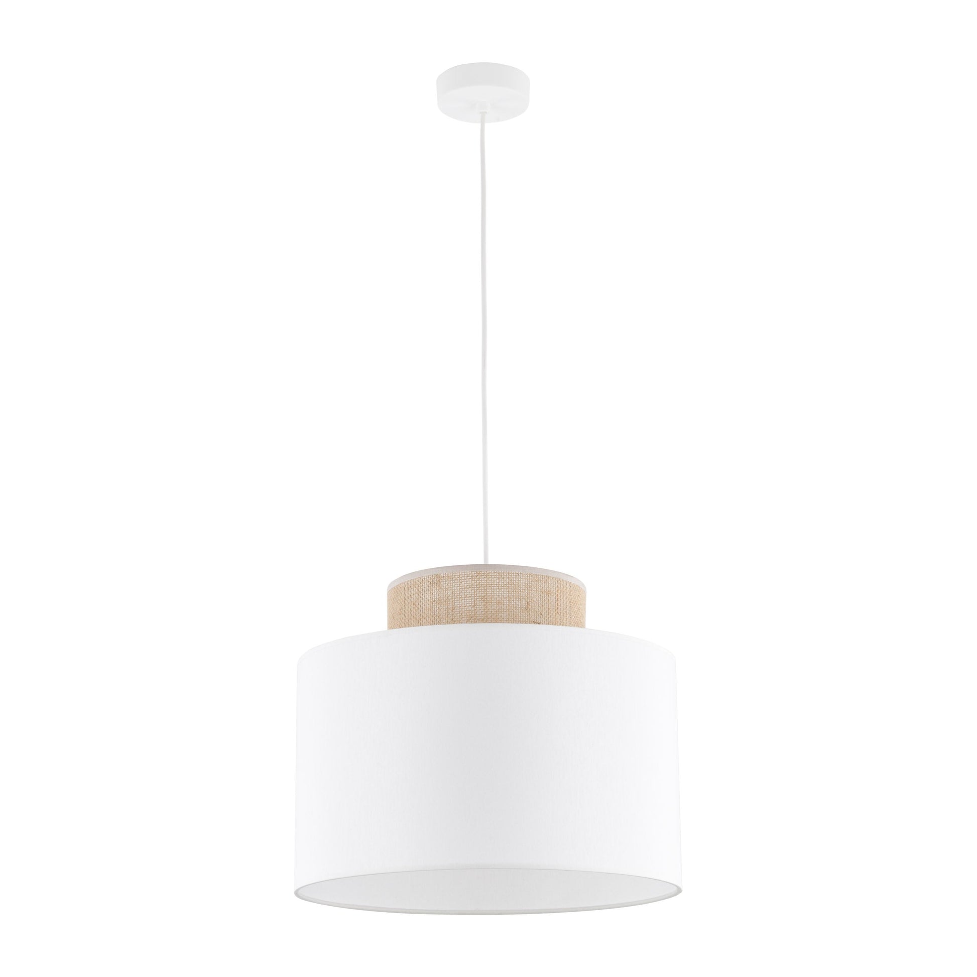 Duo White Jute Scandinavian Pendant Ceiling Light for Kitchen Island, Dining Room & Natural Interiors - AURABAGS SHOP