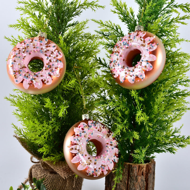 Donut & Wine Bottle Christmas Tree Pendant Ornaments – Hanging Decorations