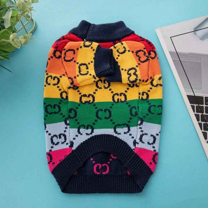 Gigi Rainbow Knit Dog Sweater | Pullover Top