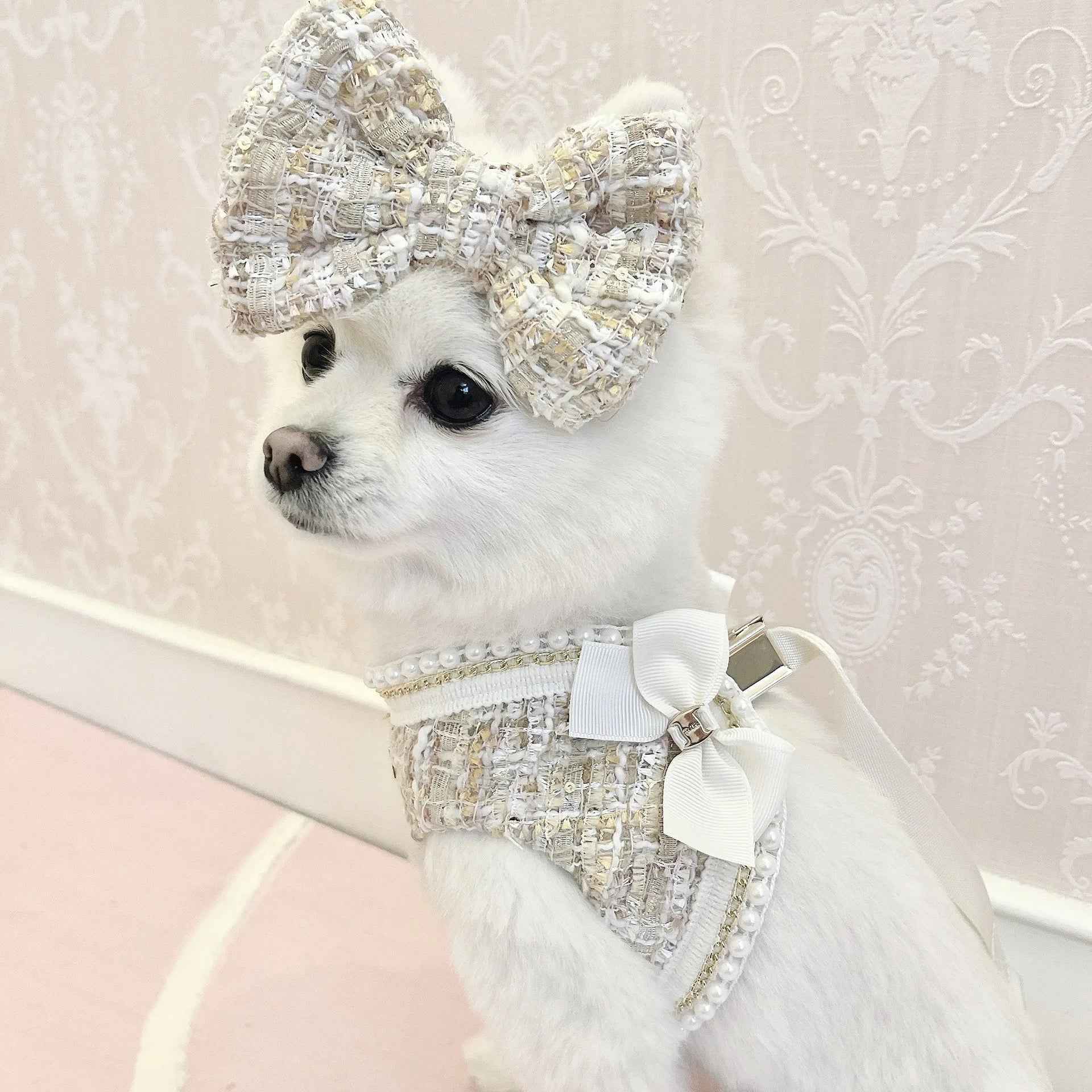 Dog Harness & Leash Set | Fiona Tweed Bow Walking Set