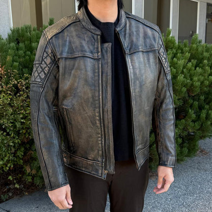 Unik International Men's Reflective Stripe Motorcycle Jacket