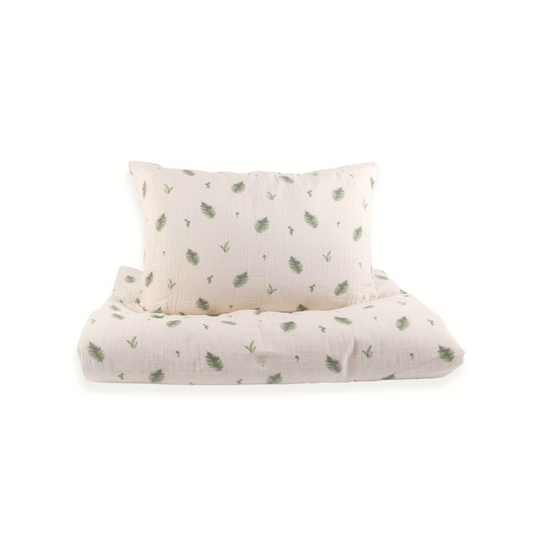 Organic Cotton Muslin Comforter & Pillowcase Set - Fern
