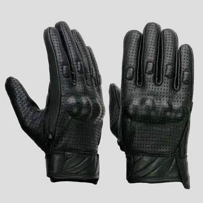 Open Road Men's Perforated Armored Leather Motorcycle Gloves