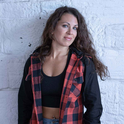 Milwaukee Leather Women's Armoured Plaid Hooded Shirt