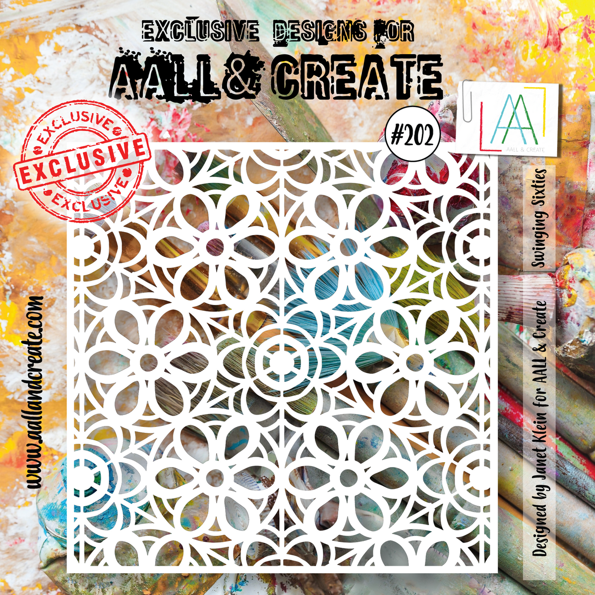 AALL and Create  6"x6" Stencil - 202 - Swinging Sixties
