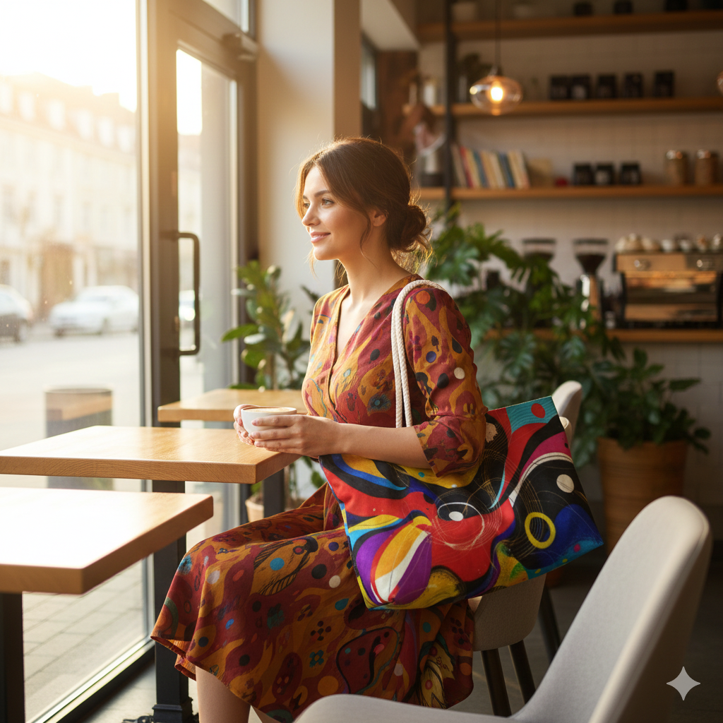 Abstract Colorful Swirl Weekender Bag | Bold Geometric Tote - AURABAGS SHOP