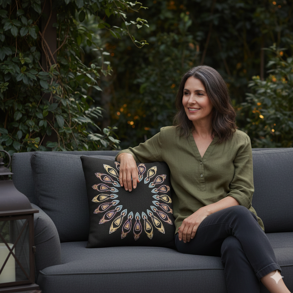 Geometric Pattern Woven Pillow | Decorative Throw Cushion - AURABAGS SHOP