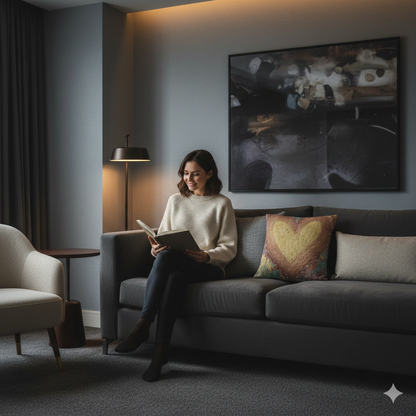 Rustic Heart Woven Pillow | Boho Farmhouse Throw Pillow - AURABAGS SHOP