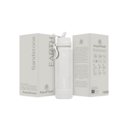 AquaFlask Earth Collection 22oz Edelstahl-Trinkflasche – Isoliert, hält 12 Std. heiß, 24 Std. kalt