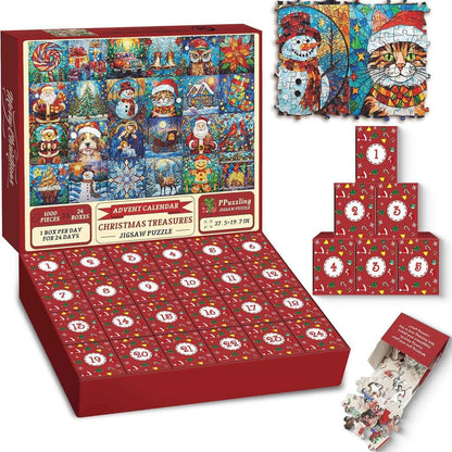 Christmas Puzzle Countdown Calendar, Holiday Jigsaw Puzzle
