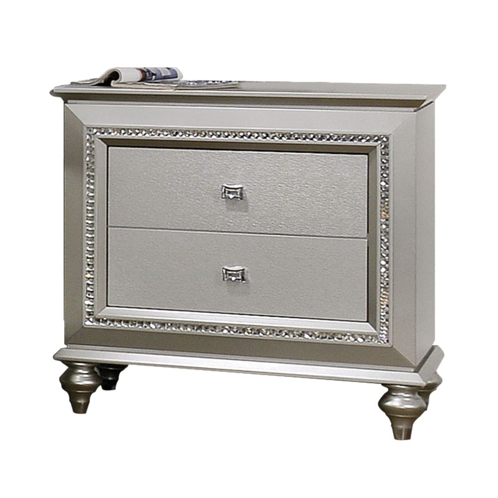 Muskan Glam LED Nightstand - Champagne