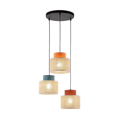 DUO Jute Mix 3-Light Pendant for Kitchen Island & Dining Table