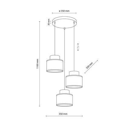 DUO Jute Mix 3-Light Pendant for Kitchen Island & Dining Table