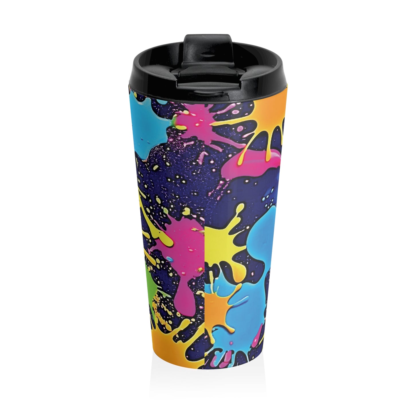 Color Splash Stainless Steel Travel Mug — Vibrant Paint Splat Design - AURABAGS SHOP