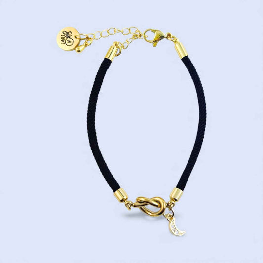 Knot & Moon Cord Bracelet