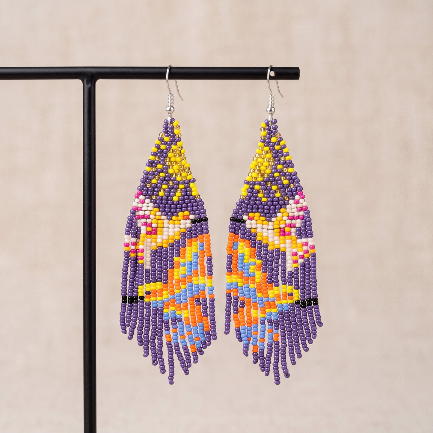Purple Sky Dancer Beaded Earrings