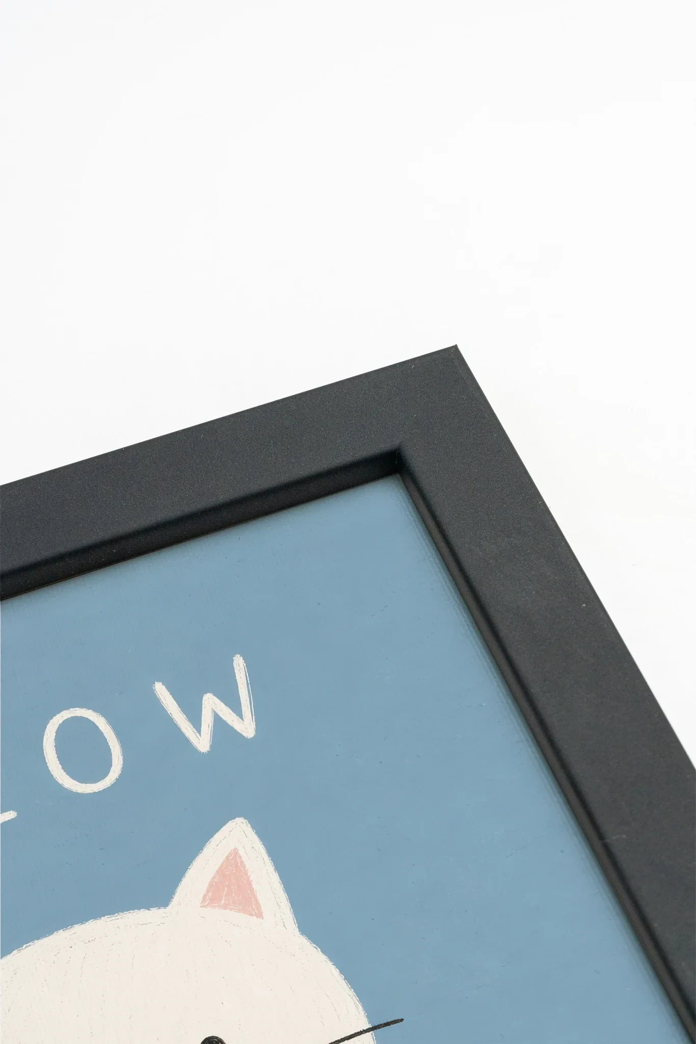 MEOW, Oeuvre sur toile rigide, encadré Noir (collective)