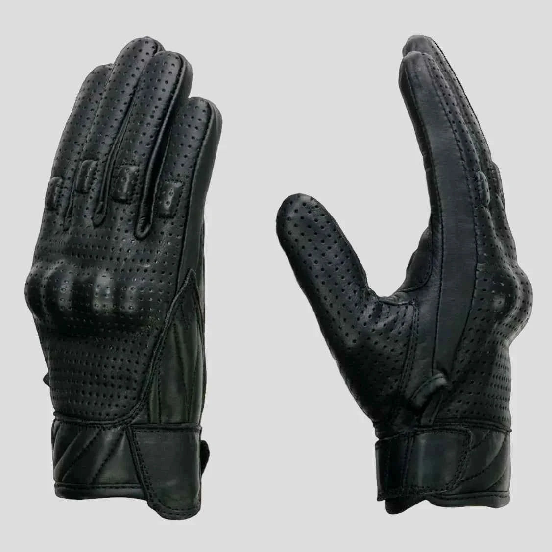 Open Road Men's Perforated Armored Leather Motorcycle Gloves