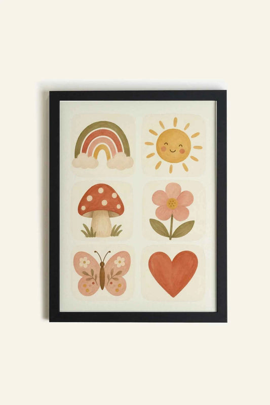 MNI MERVEILLES, Oeuvre sur toile rigide, encadré Noir (collective)