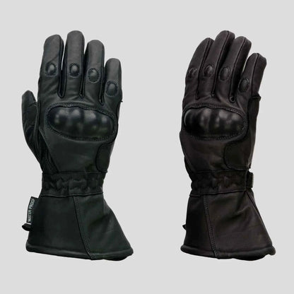 Open Road Men's Armored Gauntlet Leather Motorcycle Gloves