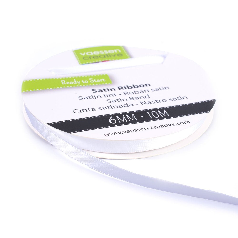 Vaessen Creative Satin Ribbon 6mmx10m White