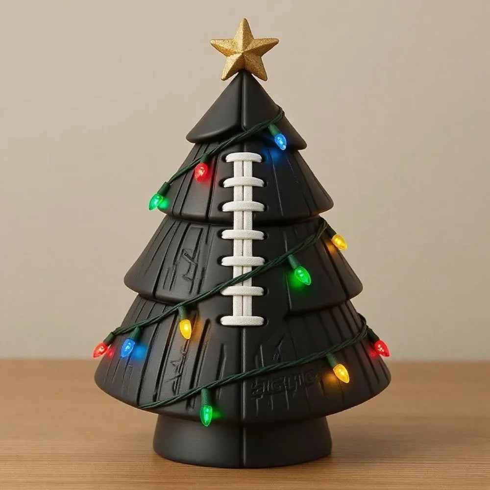 Sports Ball Christmas Tree Figurine - Resin Holiday Tabletop Decoration