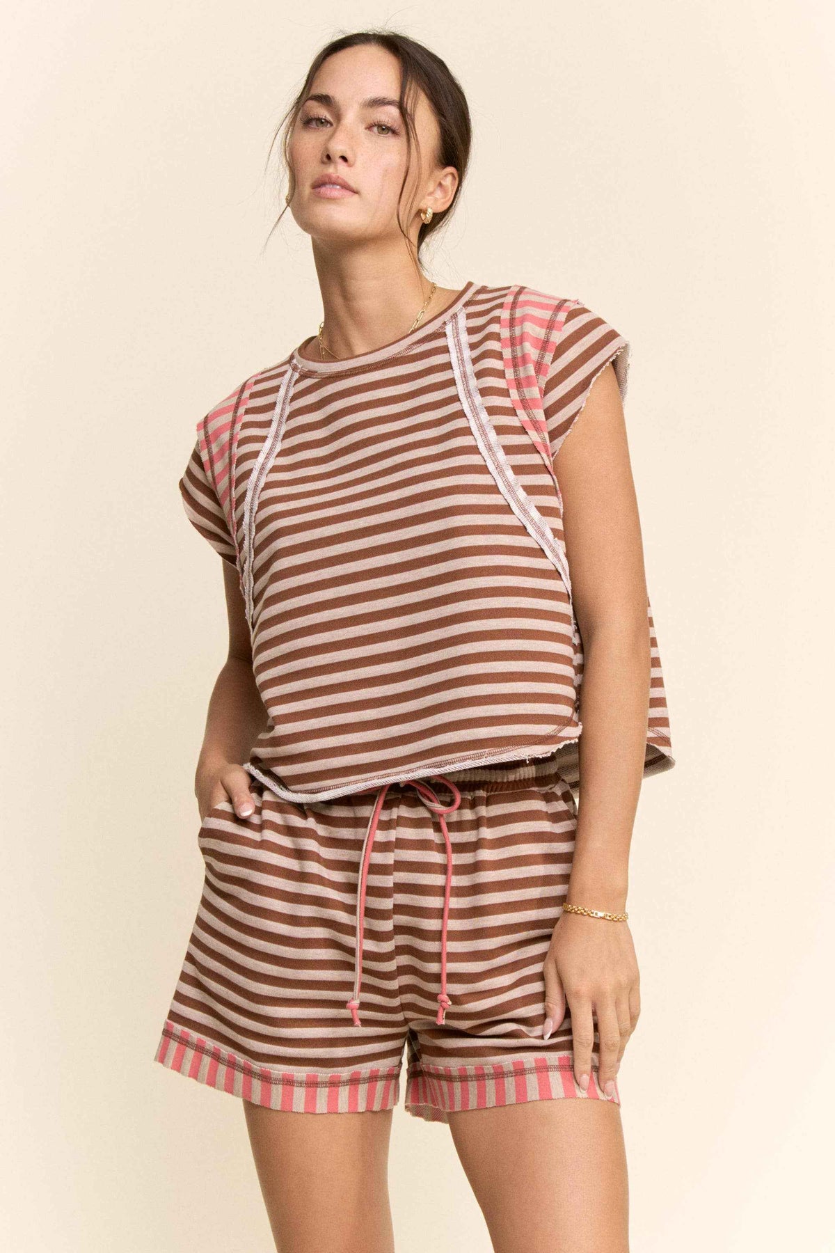 Striped Short Set