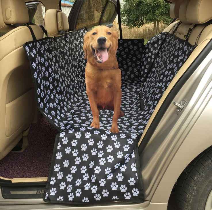 Dog Car Hammock Seat Cover – Waterproof Oxford Pet Travel Mat with Safety Harness