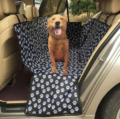 Dog Car Hammock Seat Cover – Waterproof Oxford Pet Travel Mat with Safety Harness