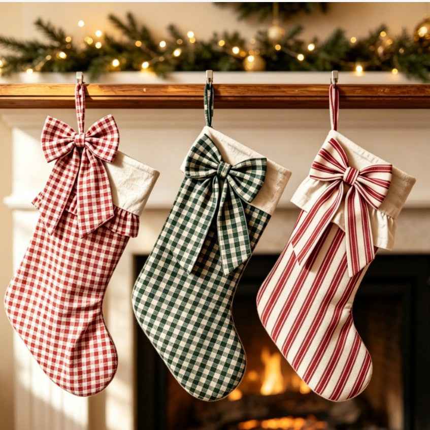 Christmas Fireplace Decorative Stocking Gift Bag