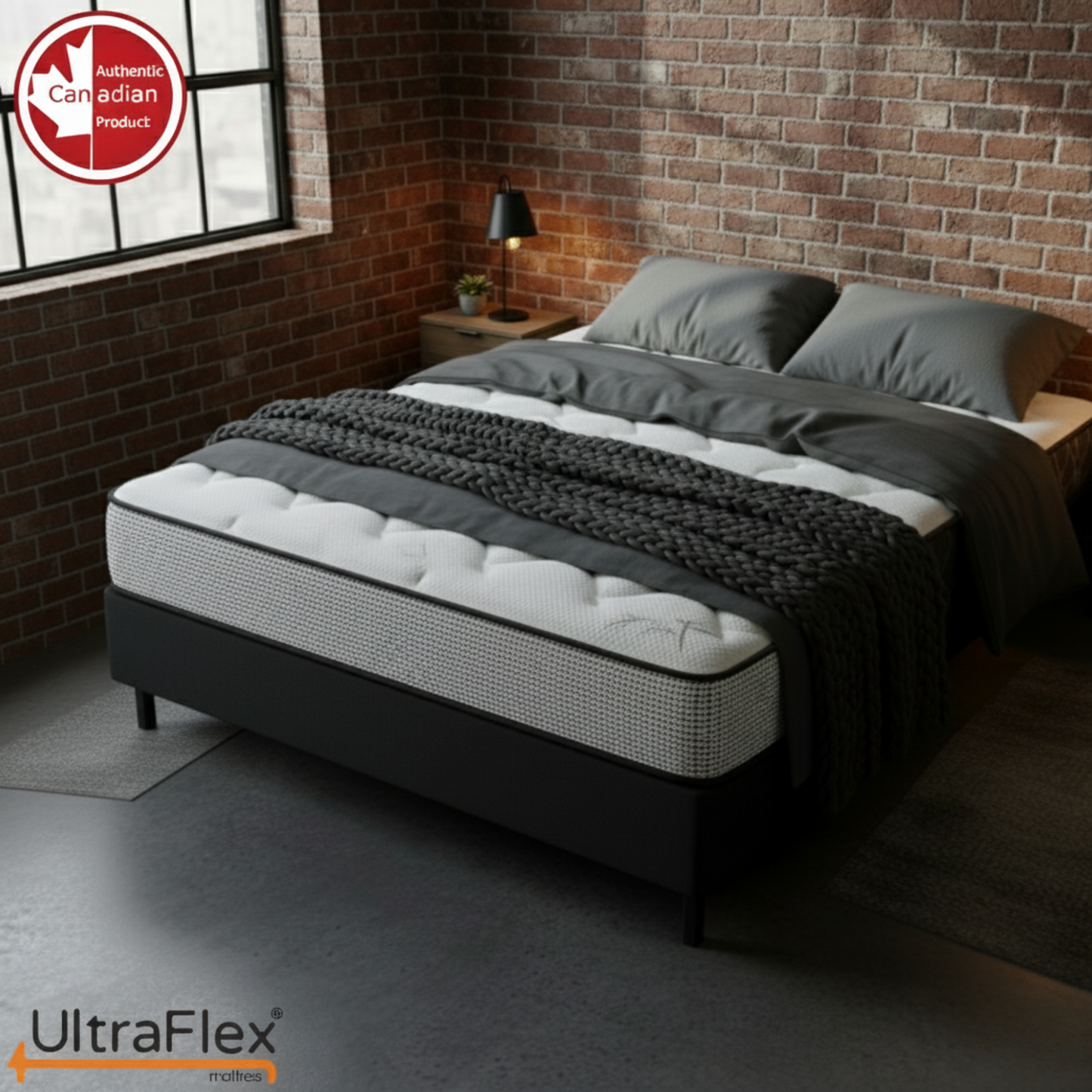UltraFlex® DreamWeaver Mattress and BoxSpring Set Medium Firm Pocket Coil Hybrid Mattress – Canadian-Made Orthopedic Support with Cooling Gel Foam, Quilted Top, Breathable & Hypoallergenic Comfort, Edge Support & Motion Isolation