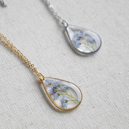 Collier Myosotis - goutte (grand)