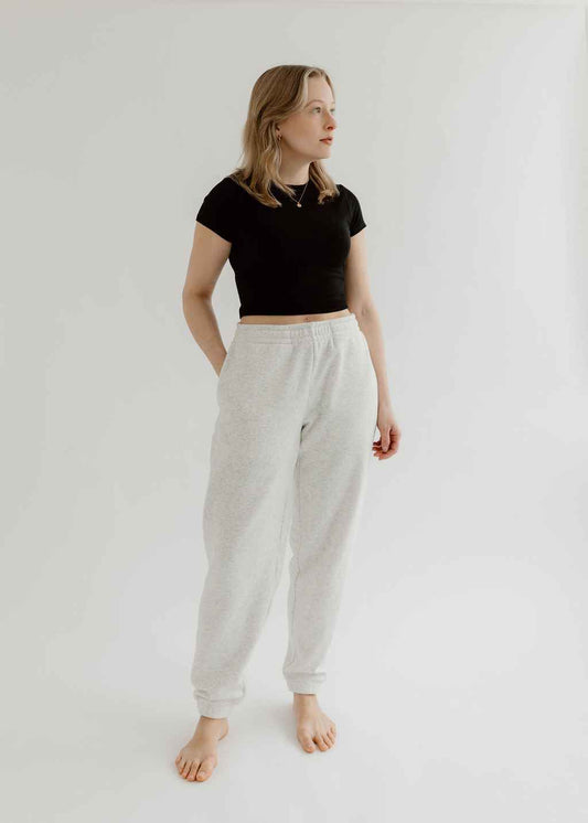 The Gisele Pant | Heavyweight Heathered White