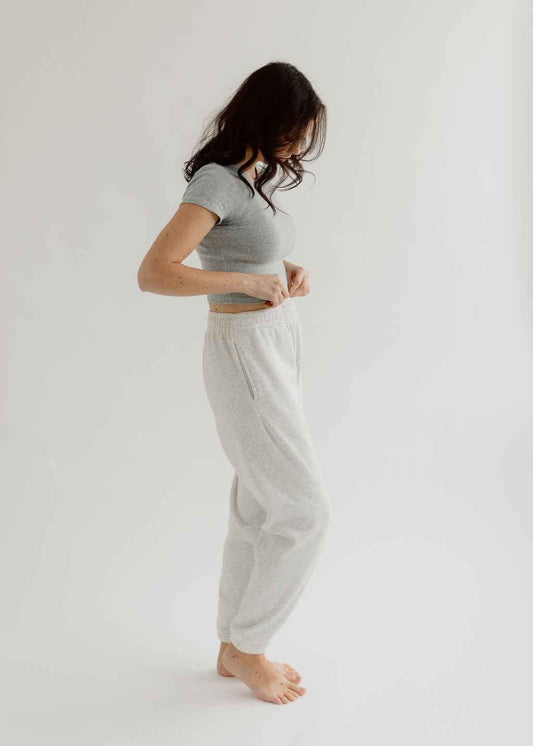 The Gisele Pant | Heavyweight Heathered White