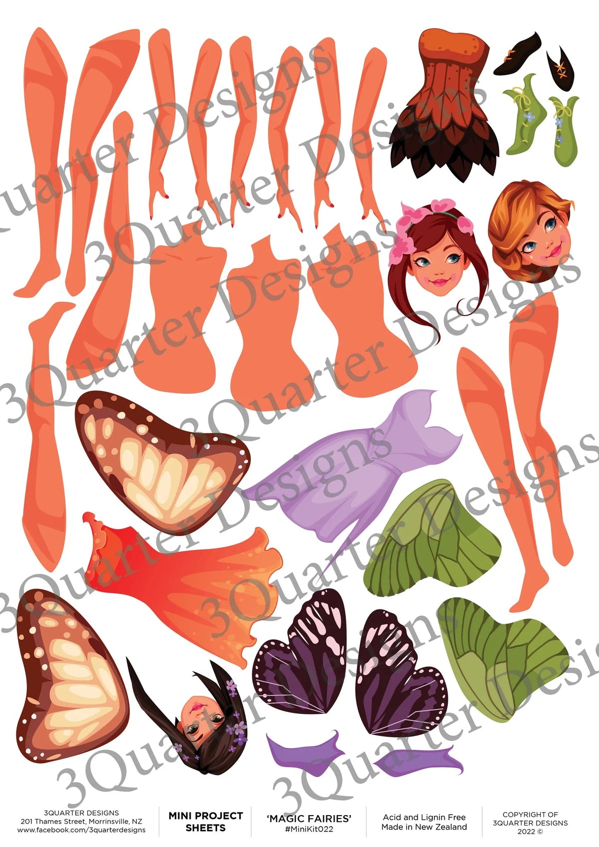 3Quarter Designs - Mini Project Sheets - Magic Fairies