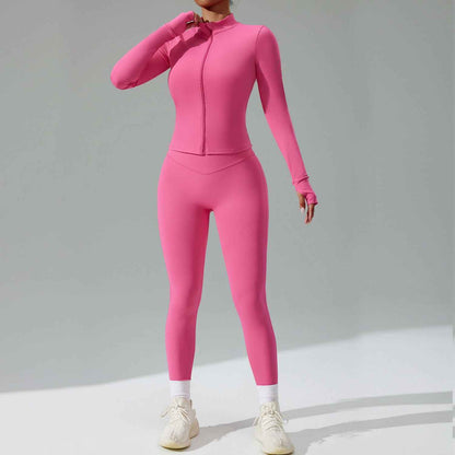 Three-Piece Running & Workout Set – Quick-Dry Sportswear with Cardigan