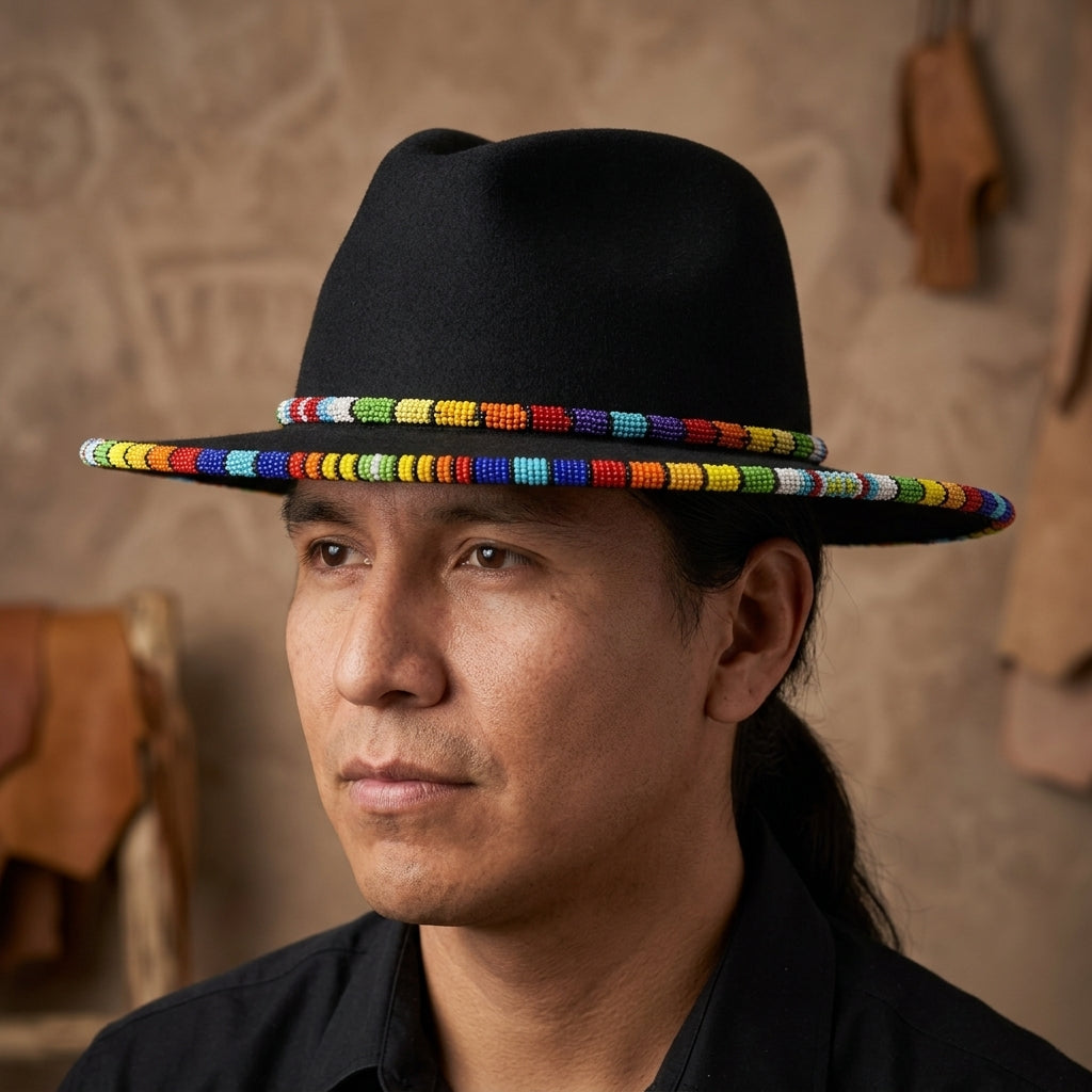 Size-61 Handmade Beaded Hat