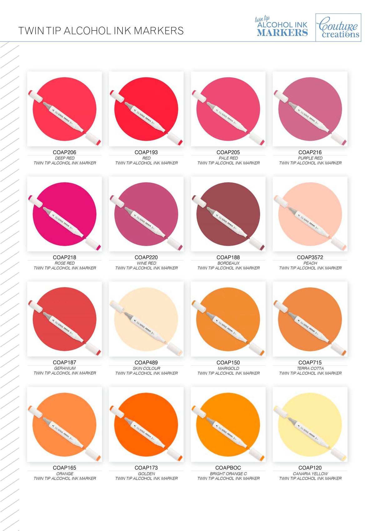 Twin Tip Alcohol Ink Marker - Yellows & Beiges
