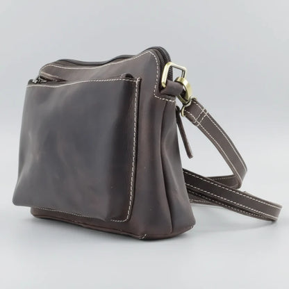 Hunter Leather Front Pocket Crossbody Bag