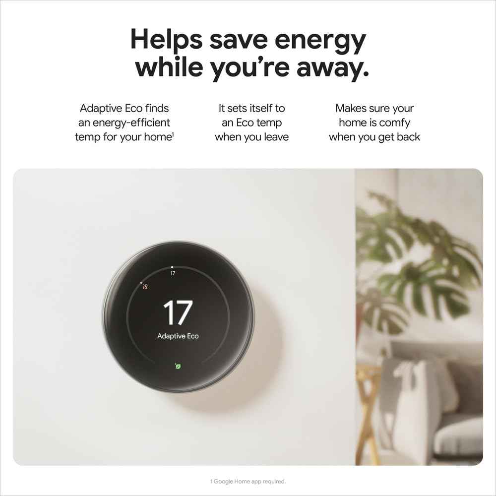 Google Nest Learning Thermostat (4th Gen) with Temp Sensor - Obsidian 🍁 All In One Marketplace Canada